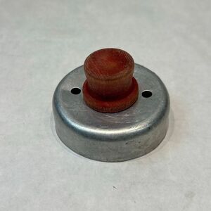 Vtg Biscuit Doughnut Cutter Red Wood Handle Aluminum Metal 2.5" Round Donut Cook